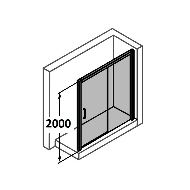 Drzwi suwane 2 częściowe Huppe Classics 110 cm, LEWE, srebrny połysk, szkło przeźroczyste z Anti Plaque- sanitbuy.pl