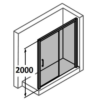 Drzwi suwane 2 częściowe Huppe Classics 130 cm, PRAWE, srebrny połysk, szkło przeźroczyste z Anti Plaque- sanitbuy.pl