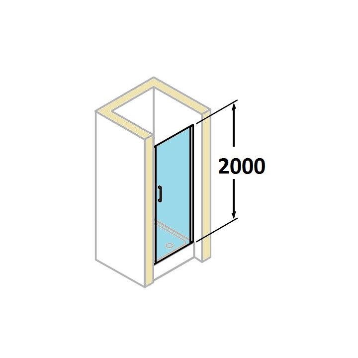 Drzwi do wnęki Huppe Classics 80 cm, wys. 200 cm, srebrny mat, szkło przeźroczyste z Anti Plaque - sanitbuy.pl