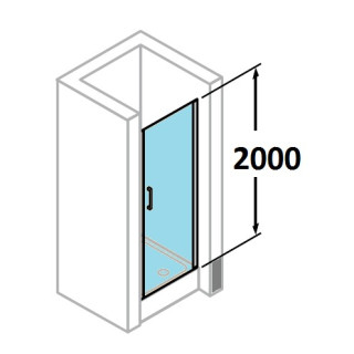 Drzwi do wnęki Huppe Classics 80 cm, wys. 200 cm, srebrny poler, szkło przeźroczyste z Anti Plaque - sanitbuy.pl