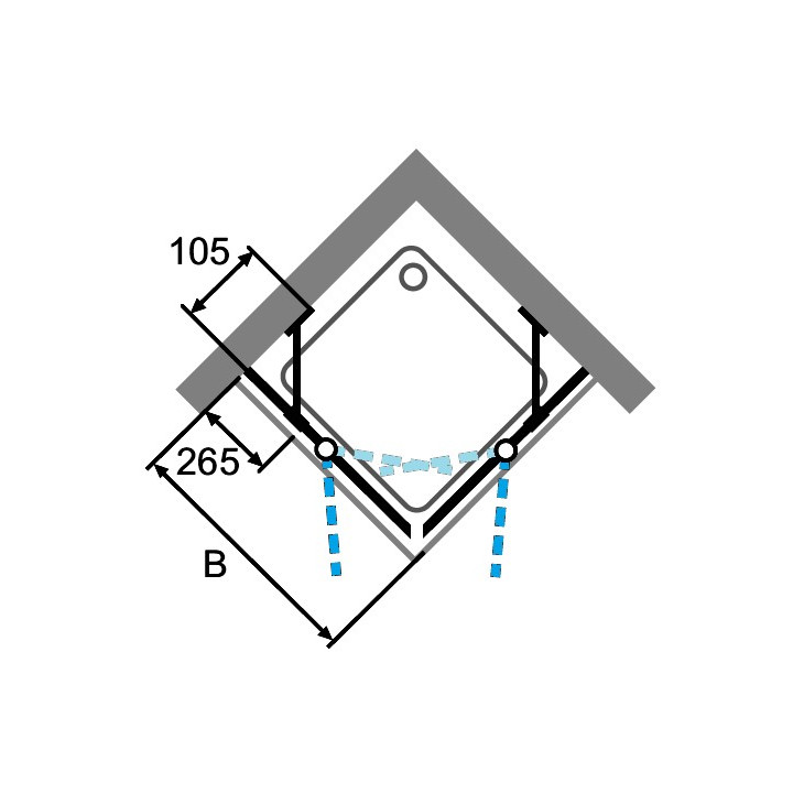 Kabina wejście narożne Huppe Classics 80x80 cm, wys. 200 cm, srebrny poler, szkło przeźroczyste z Anti Plaque - sanitbuy.pl