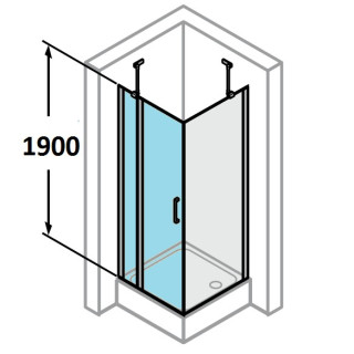 Drzwi skrzydłowe z elementem stałym Huppe Classics 80 cm, wys. 190 cm, srebrny mat, szkło przeźroczyste z Anti Plaque - sanitbuy