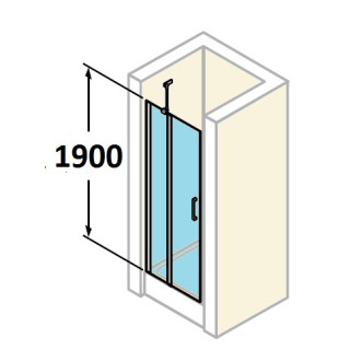Drzwi do wnęki z elementem stałym Huppe Classics 80 cm, wys. 190 cm, srebrny poler, szkło przeźroczyste z Anti Plaque- sanitbuy.