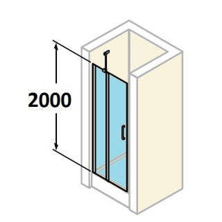 Drzwi do wnęki z elementem stałym Huppe Classics 80 cm, wys. 200 cm, srebrny mat, szkło przeźroczyste z Anti Plaque- sanitbuy.pl