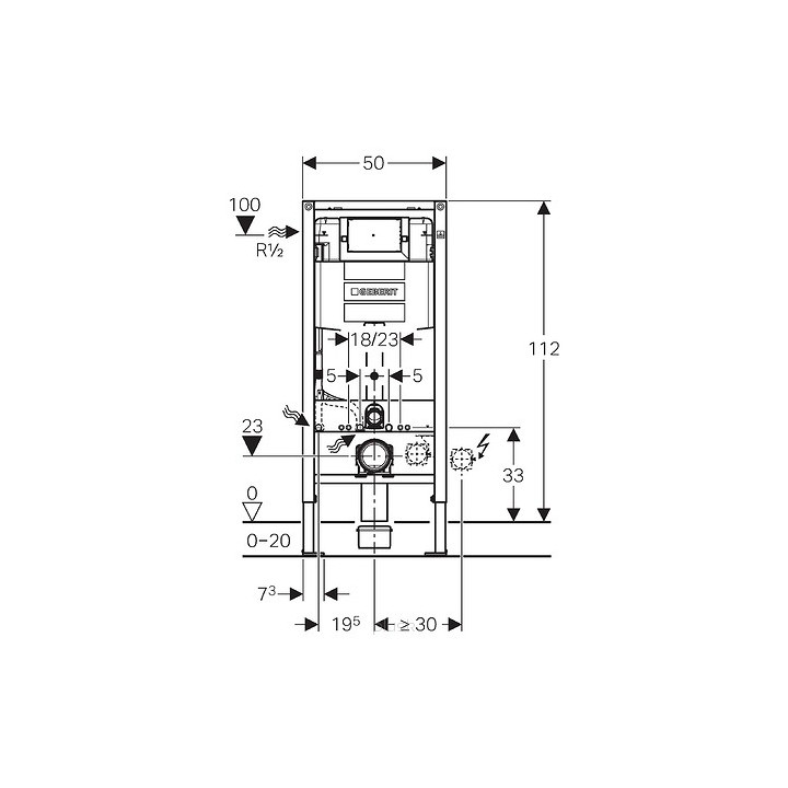 Element montażowy Geberit Duofix Omega do miski wiszącej, 50x112 cm, H112- sanitbuy.pl