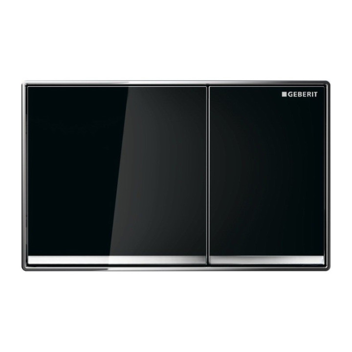 Przycisk Geberit Omega60 uruchamiający przedni do spłuczek podtynkowych, szkło czarne- sanitbuy.pl