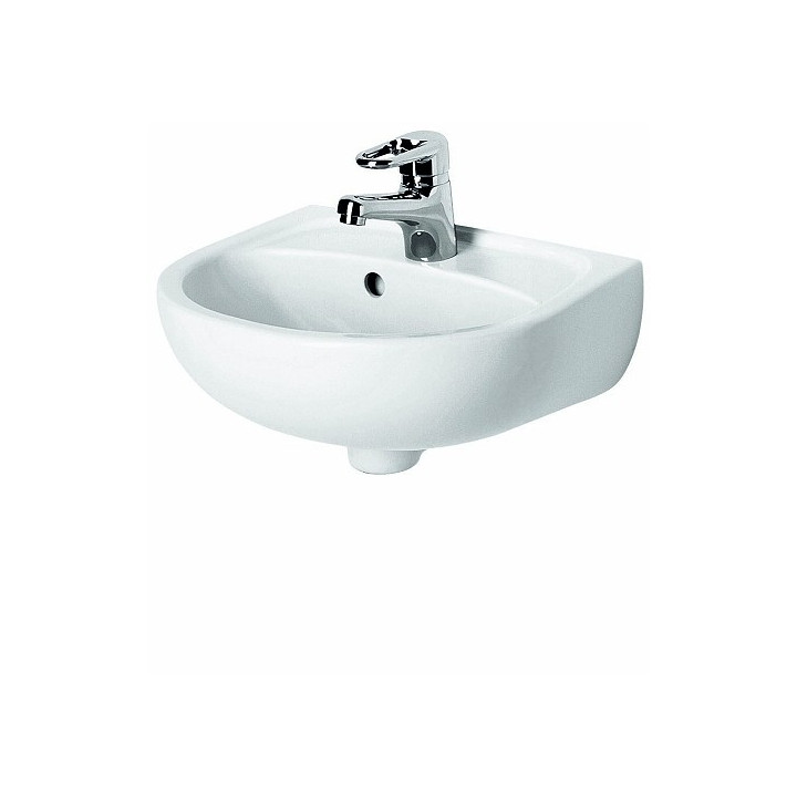 Umywalka Koło Idol wisząca, z otworem i z przelewem, 50x41 cm, biała- sanitbuy.pl