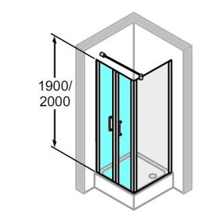 Drzwi wachadłowe do ścianki bocznej Huppe Classics 80 cm, wys. 190 cm, srebrny mat, szkło przeźroczyste z Anti Plaque- sanitbuy.