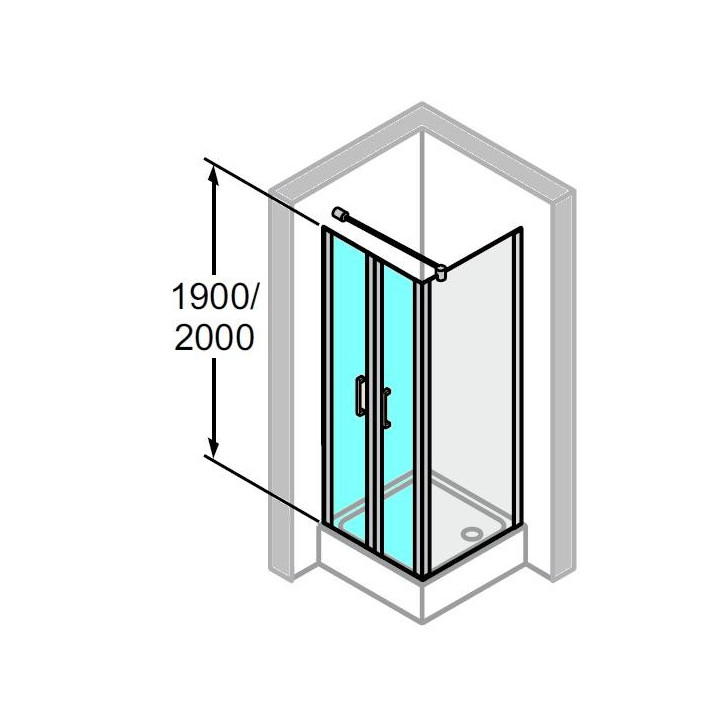 Drzwi wachadłowe do ścianki bocznej Huppe Classics 80 cm, wys. 190 cm, srebrny mat, szkło przeźroczyste z Anti Plaque- sanitbuy.