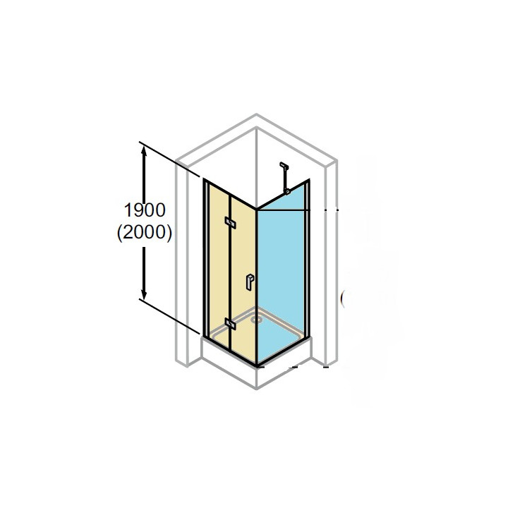 Ścianka boczna  Huppe Design Pure, szer.70 , wys. 190 cm, chrom,  szkło z Anti-Plaque- sanitbuy.pl