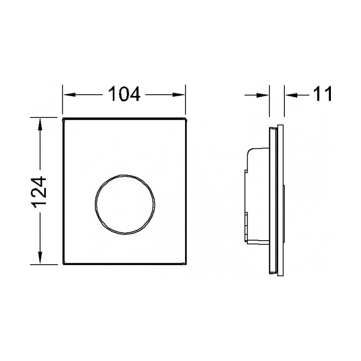 Przycisk spłukujący TECEloop do pisuaru z wkładką zaworową, szkło białe, przyciski białe- sanitbuy.pl