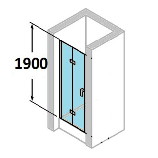 Drzwi prysznicowe Huppe Design Pure składane, szer. 80 cm, z powłoką Anti-Plaque, profil chrom eloxal- sanitbuy.pl