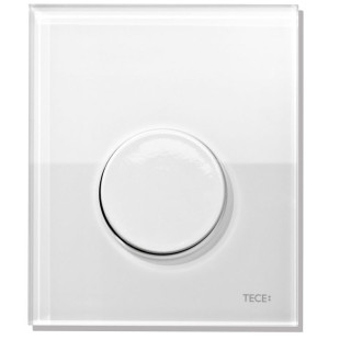 Przycisk spłukujący TECEloop do pisuaru z wkładką zaworową, szkło białe, przyciski chrom matowy- sanitbuy.pl