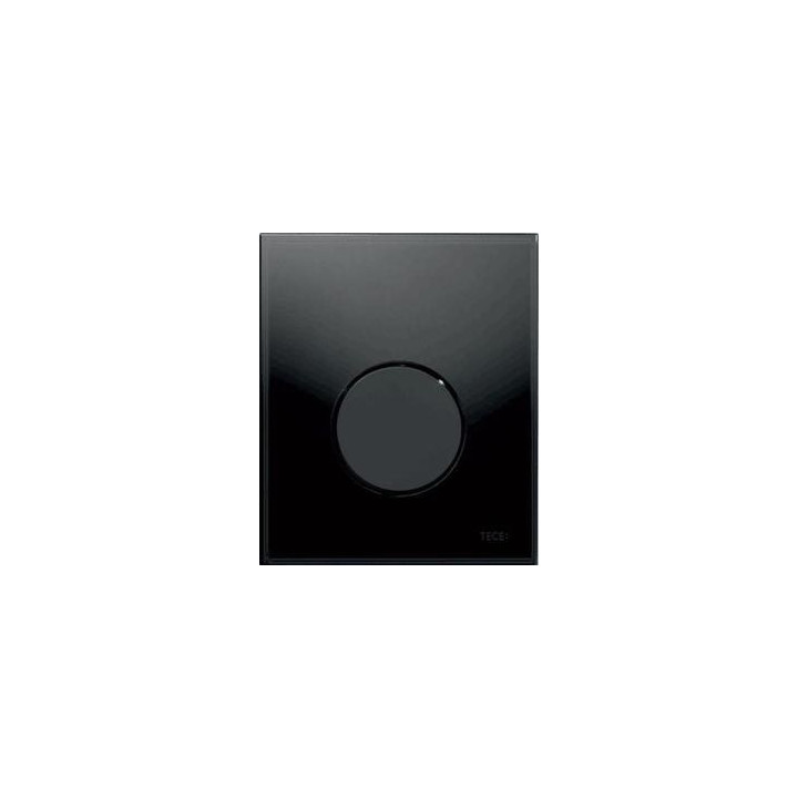 Przycisk spłukujący TECEloop do pisuaru z wkładką zaworową, szkło czarne, przycisk stal szczotkowana- sanitbuy.pl