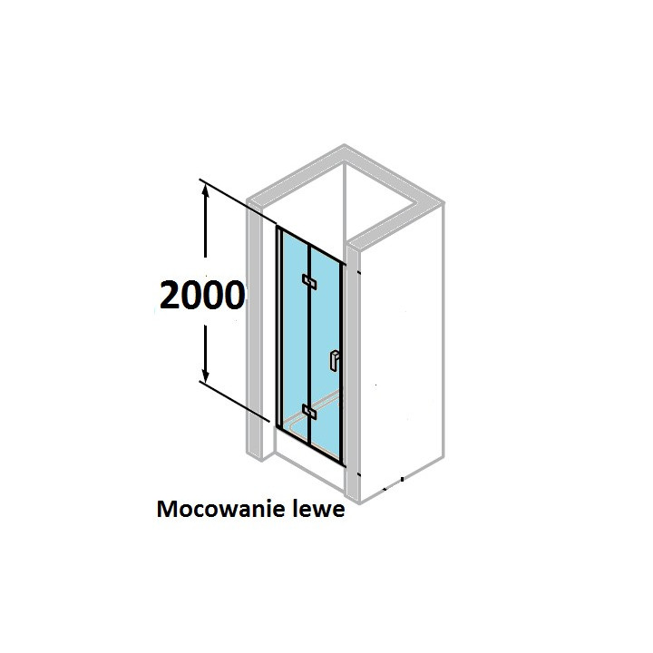Drzwi prysznicowe Huppe Design Pure składane, szer. 70 cm, wys. 200 cm, srebrny mat, szkło z Anti-Plaque- sanitbuy.pl