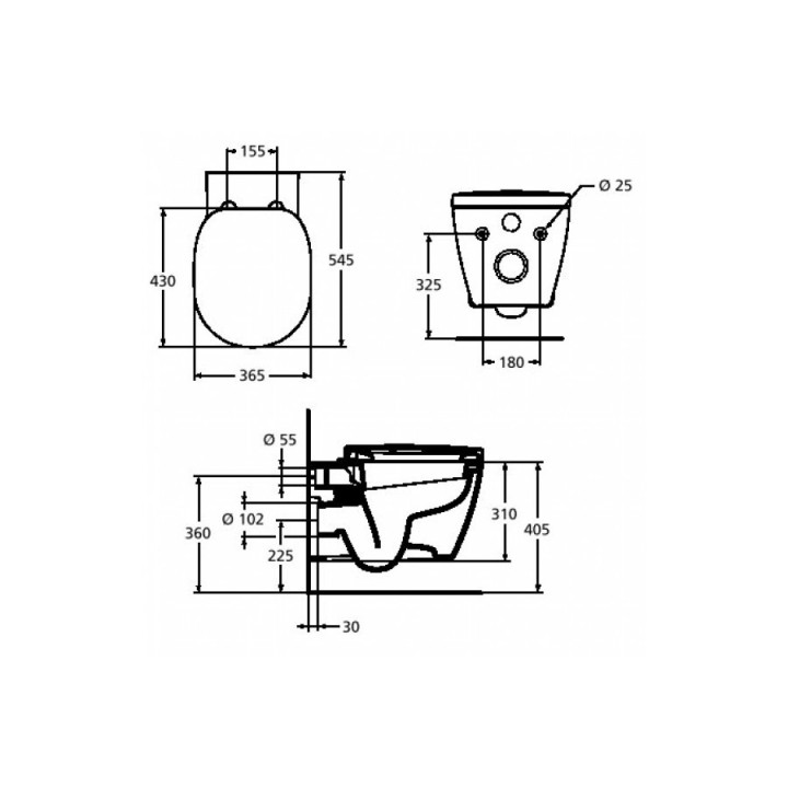 Umywalka wpuszczana w blat ARC Ideal Standard Connect  55 cm- sanitbuy.pl