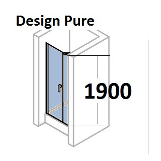 Drzwi do wnęki Huppe Design Pure składane z  częścią boczną, szer. 90cm, wys. 200 cm, chrom, szkło przeźroczyste z Anti Plaque- 