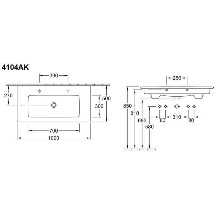 Umywalka meblowa Villeroy & Boch Venticello 100x50 cm- sanitbuy.pl