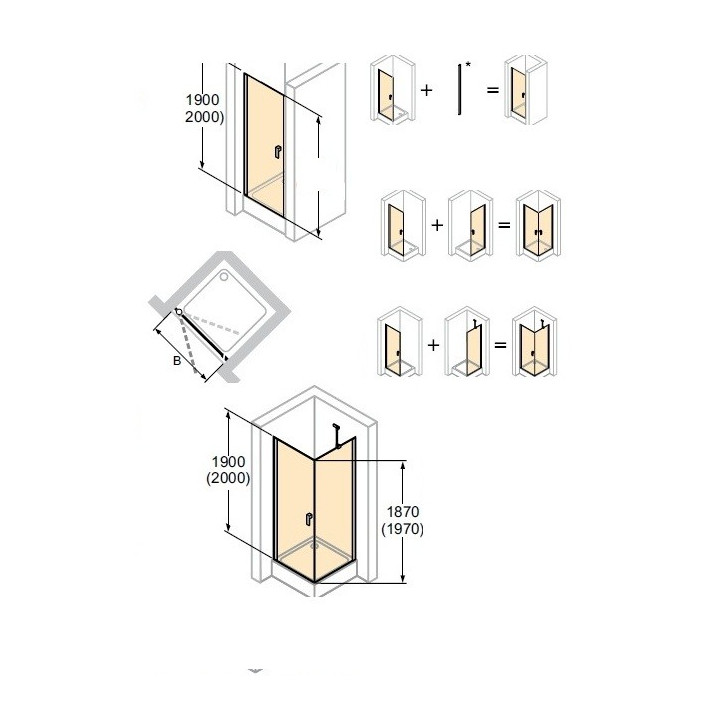 Drzwi  Huppe Design Pure - skrzydłowe, szer. 90 cm, profil chrom eloxal, przeźroczyste- sanitbuy.pl