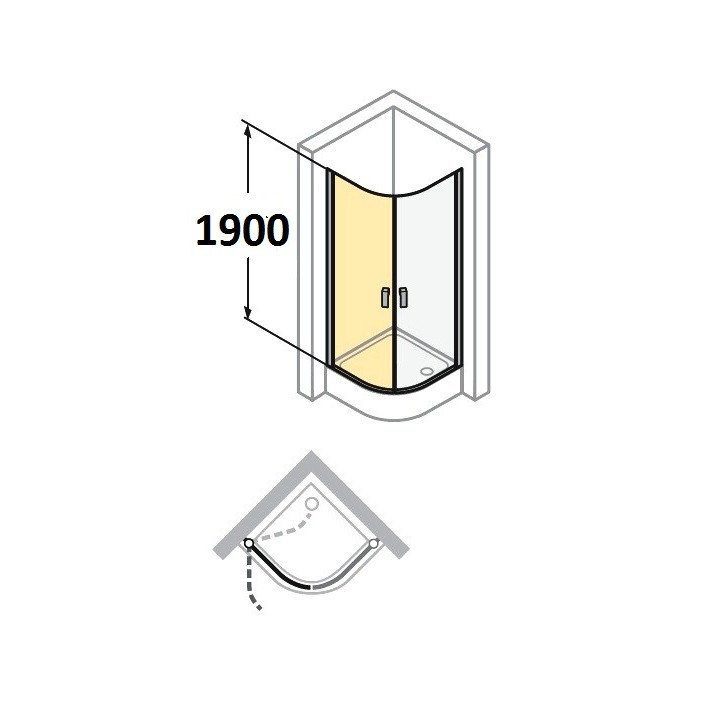 Drzwi prysznicowe Huppe Design Pure - skrzydłowe, szer. 1000mm- sanitbuy.pl
