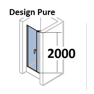 Drzwi do wnęki Huppe Design Pure składane z  częścią boczną, szer. 90 cm, wys. 200 cm, srebrny mat, przeźroczyste z Anti Plaque-