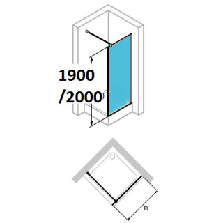 Ścianka boczna Huppe Design Pure 100 cm, wys.190 cm,  chrom, przeźroczyste z AntiPlaque- sanitbuy.pl