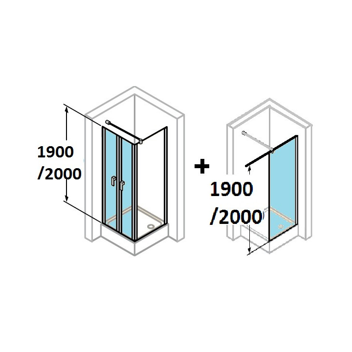 Ścianka boczna Huppe Design Pure 100 cm, wys.190 cm,  chrom, przeźroczyste z AntiPlaque- sanitbuy.pl