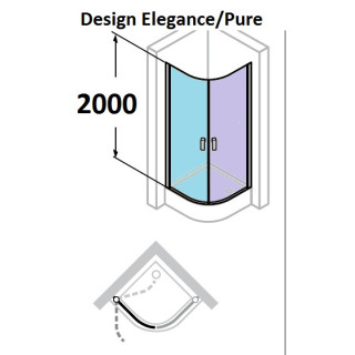 Drzwi skrzydłowe Huppe Design PURE, 1-część, 80 cm, wys. 200 cm, chrom, szkło przeźroczyste z antiPlaque- sanitbuy.pl