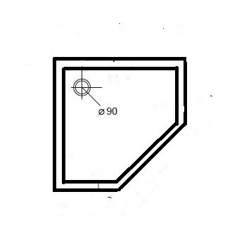 Brodzik Huppe Purano pięciokątny 900x900 mm- sanitbuy.pl