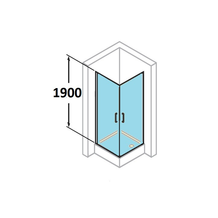 Kabina wejście narożne Huppe Classics 2 80x80 cm, wys.190 cm, srebrny poler, szkło przeźroczyste z Anti Plaque- sanitbuy.pl