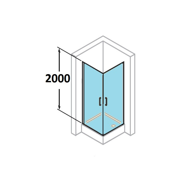 Kabina wejście narożne Huppe Classics 2 80x80 cm, wys. 200 cm, srebrny mat, szkło przeźroczyste z Anti Plaque- sanitbuy.pl
