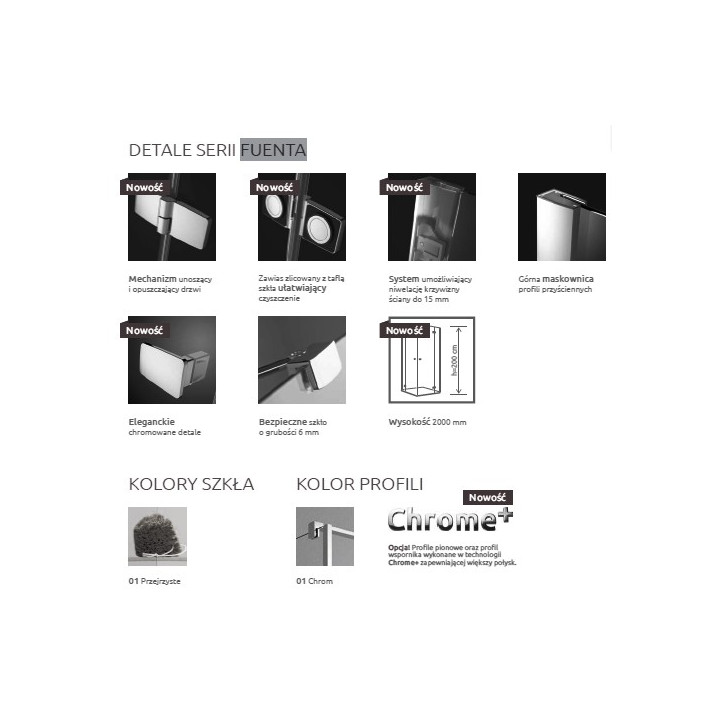 Ścianka Radaway Euphoria Walk-in IV 140, chrom, szkło przeźroczyste- sanitbuy.pl