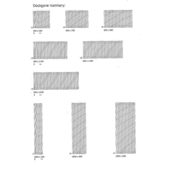 Grzejnik Terma Tune Vertical Single 1800x290 mm- sanitbuy.pl