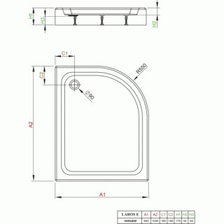 Brodzik Radaway Giaros A 90x90 cm, półokragły- sanitbuy.pl
