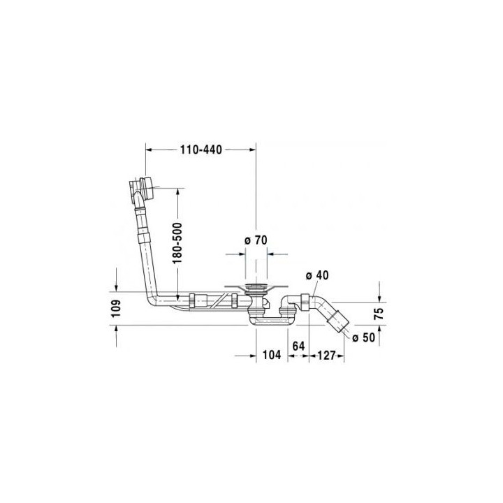 Zestaw przelewowo-odpływowy Duravit z pokrętłem Quadroval- sanitbuy.pl