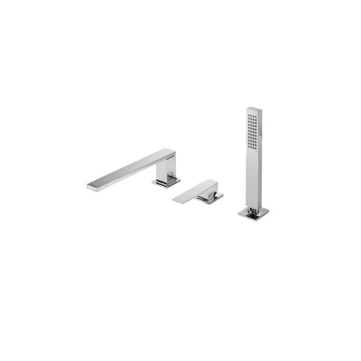 Bateria wannowa Slim- Tres trzyotworowa, z rączką, 220 mm- sanitbuy.pl