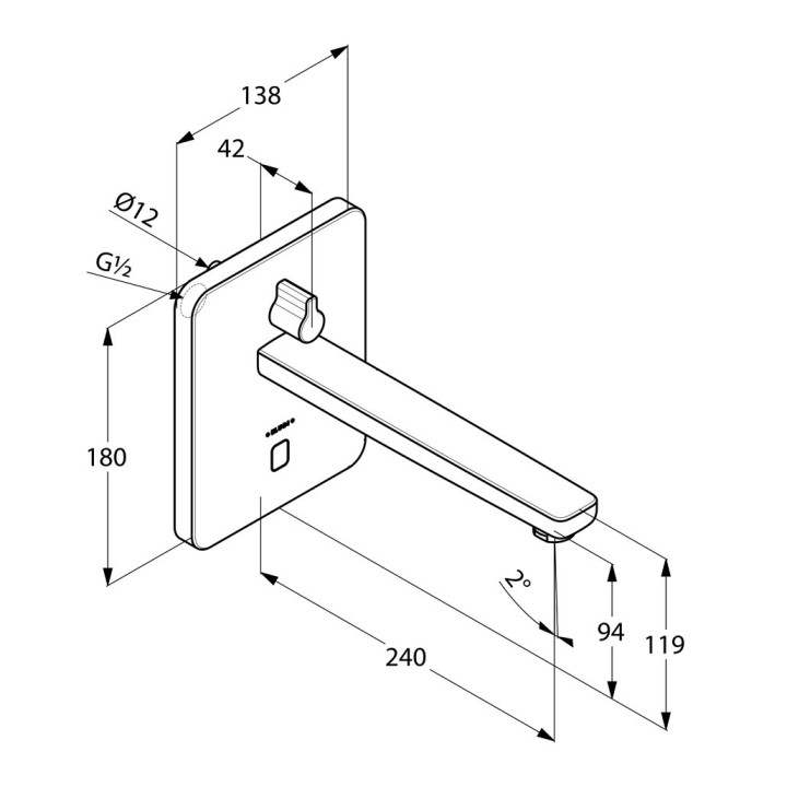 Bateria umywalkowa Kludi   Zenta  DN10, wysoka - sanitbuy.pl