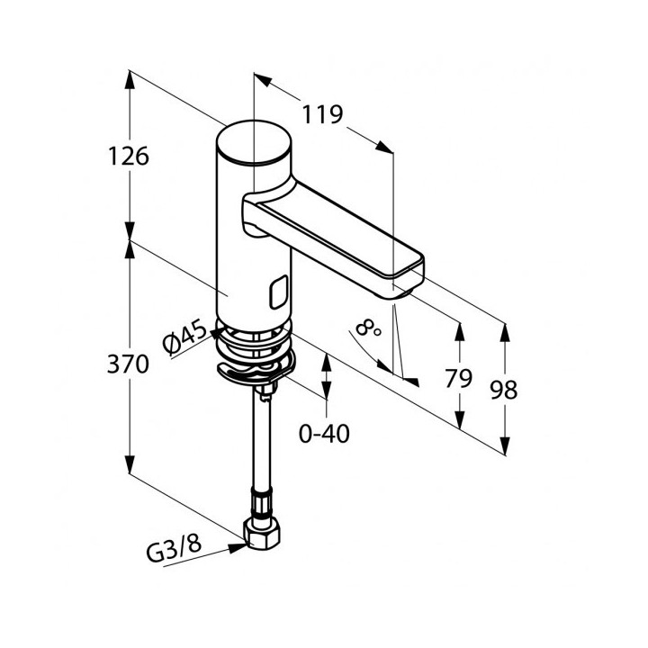 Elektroniczna zawór stojący DN 15 Kludi  Zenta- sanitbuy.pl