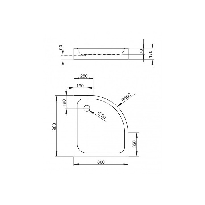 Brodzik Radaway Siros C Compact 90x90 cm kwadratowy- sanitbuy.pl