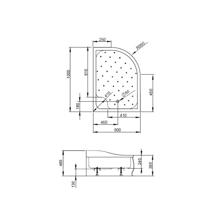 Brodzik Radaway Korfu E 100x80 cm półokrągły lewy- sanitbuy.pl