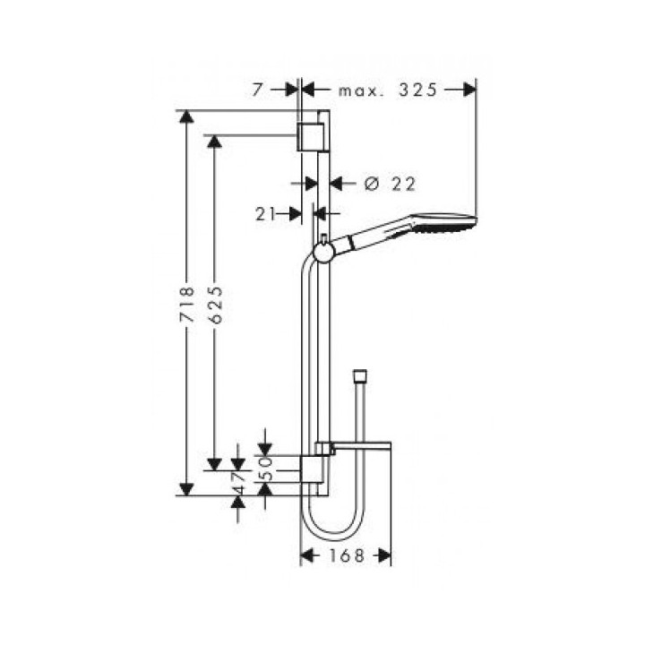 Zestaw prysznicowy Hansgrohe Raindance Select E 120 3 jet / Unica'S Puro 0,65 m, biały/chrom- sanitbuy.pl