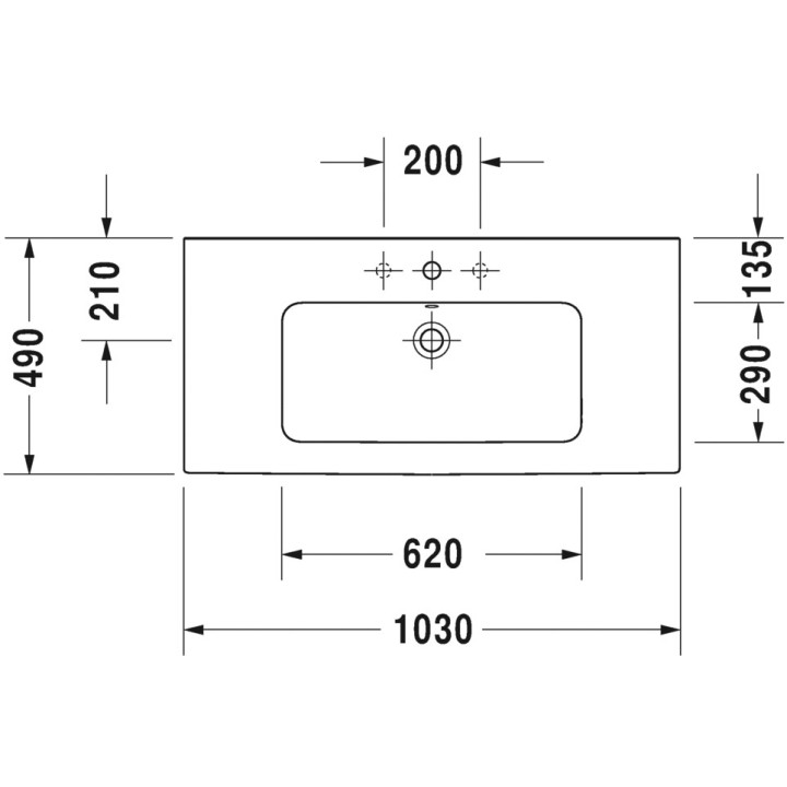 Umywalka półblatowa Duravit ME by Starck 55x45,5 cm z trzema otworami na baterię - sanitbuy.pl