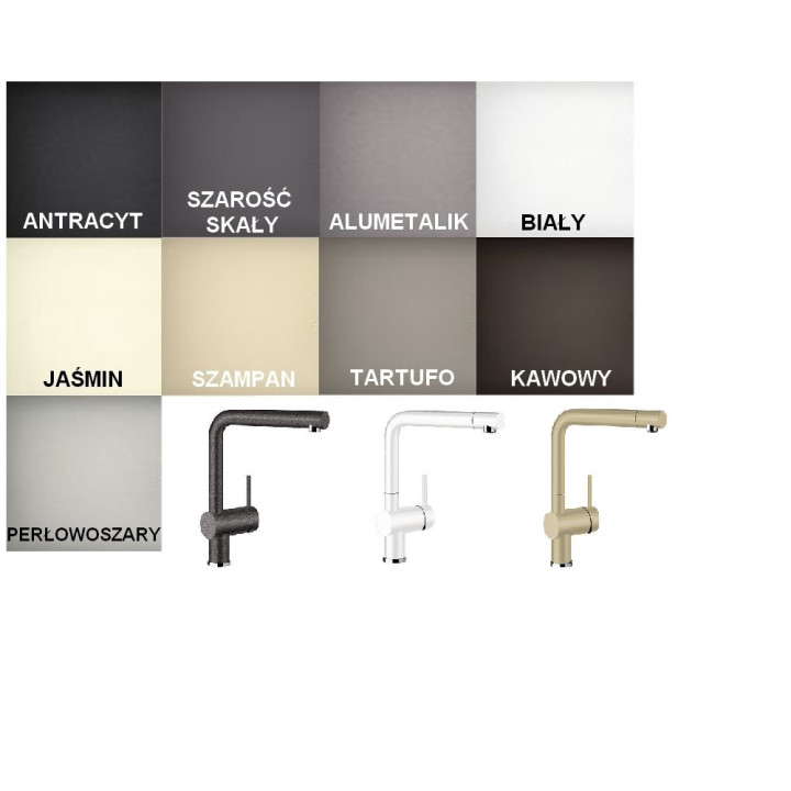 Bateria kuchenna Blanco LINUS -S Silgranit z wyciąganą wylewką , antracyt- sanitbuy.pl