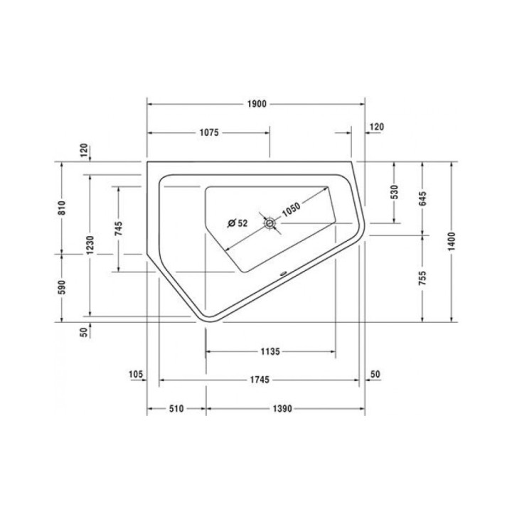 Wanna akrylowa Duravit Paiova 190x140 cm narożna lewa- sanitbuy.pl