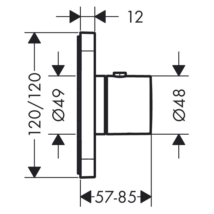Bateria termostatyczna Axor Citterio E 12x12, chrom, montaż podtynkowy, element zewnętrzny, DN20- sanitbuy.pl