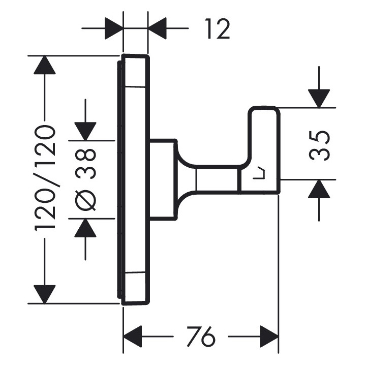 Zawór odcinający Trio/Quattro Axor Citterio E 12x12, chrom, element zewnętrzny - sanitbuy.pl