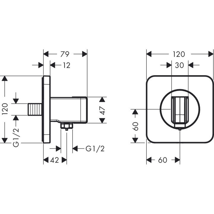Uchwyt Porter Axor Citterio E 12x12, chrom- sanitbuy.pl