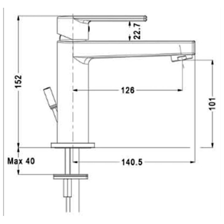 Bateria umywalkowa  Eurorama Blog z korkiem, chrom- sanitbuy.pl