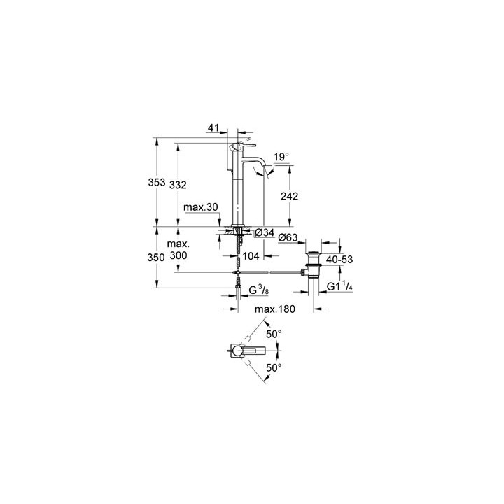 Bateria Grohe Allure umywalkowa jednouchwytowa wysoka- sanitbuy.pl