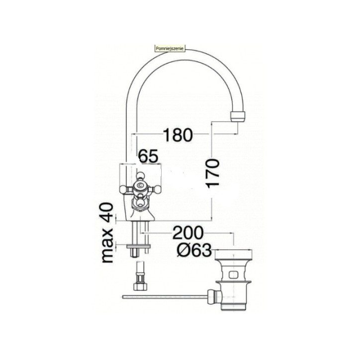 Bateria umywalkowa  Eurorama Anais wysoka, łamana, chrom- sanitbuy.pl